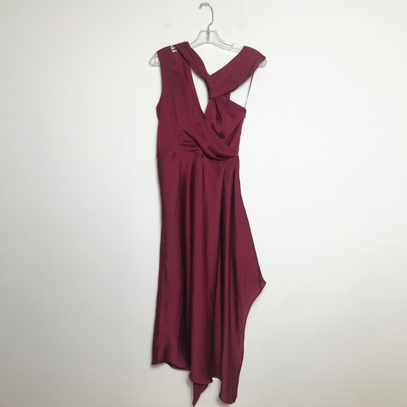 Keepsake Plum Red Midi Dress - Picture 5 of 8